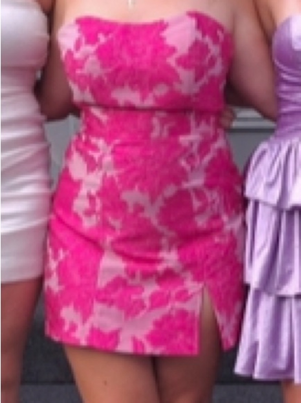 Floral Jacquard Mini Skirt in Hot Pink